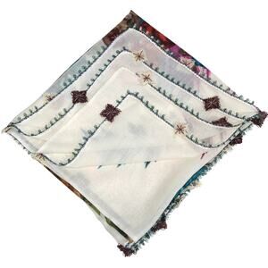 Tulbent Scarf Handmade Crochet Detailing NWOT